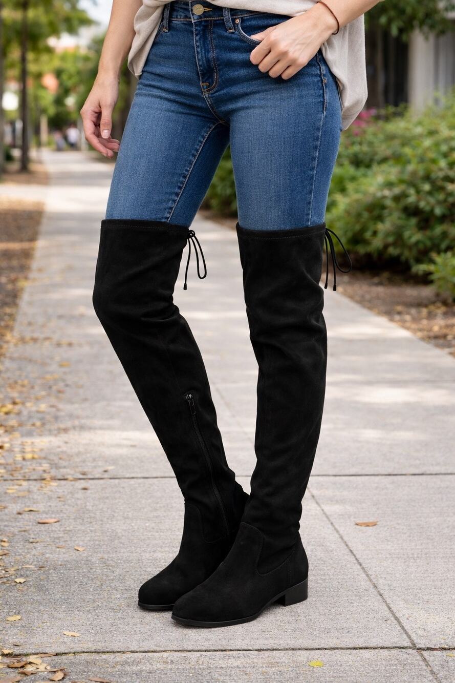 SODA Over The Knee Black Boots 8.5
